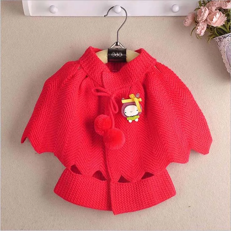 Праздничный вязаный плащ-накидка для маленьких девочек детская одежда детей