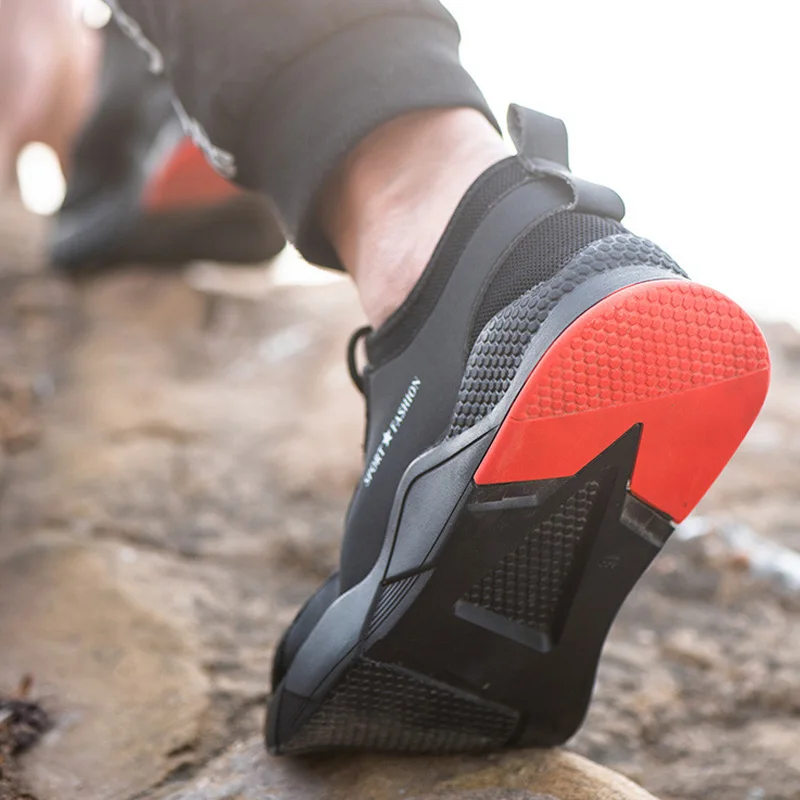 Новинка Мужская Рабочая обувь со стальным носком Повседневная дышащая Уличная