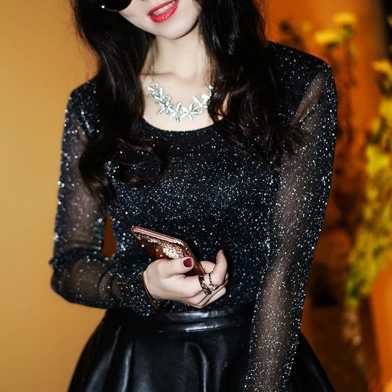 Блузка женская прозрачная с длинным рукавом 2019|Блузки| |