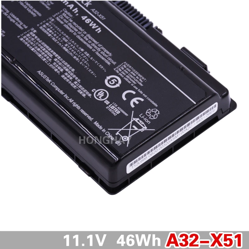 Оригинальный аккумулятор для ноутбука ASUS X51 4400 мАч Аккумулятор T12J XT12 X58 X51RL X51H X51L