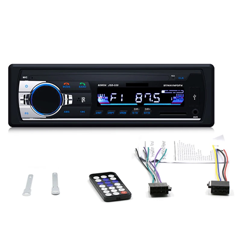 Автомагнитола 12 В MP3-плеер Bluetooth AUX USB SD MMC стерео FM Авторадио 1 DIN есть микрофон |