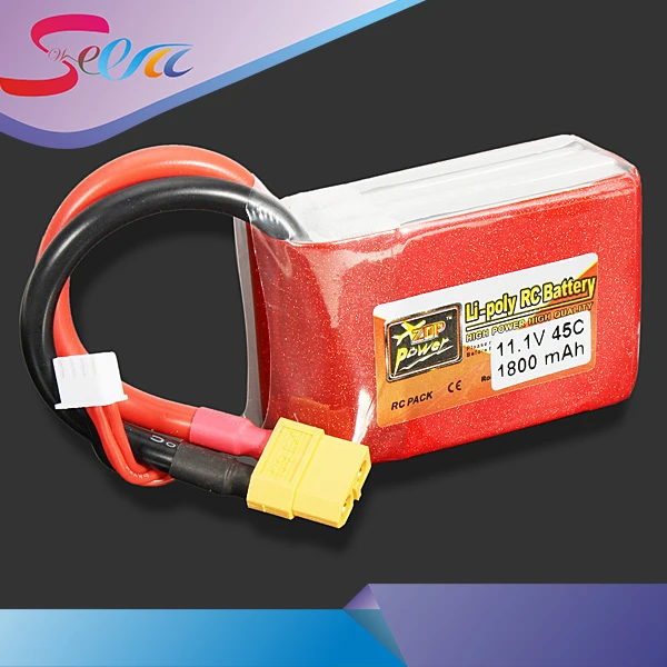 1 шт. Перезаряжаемые lipo Батарея ZOP Мощность 11.1 В 1800 мАч 45c 3 S Lipo XT60/T штекер для