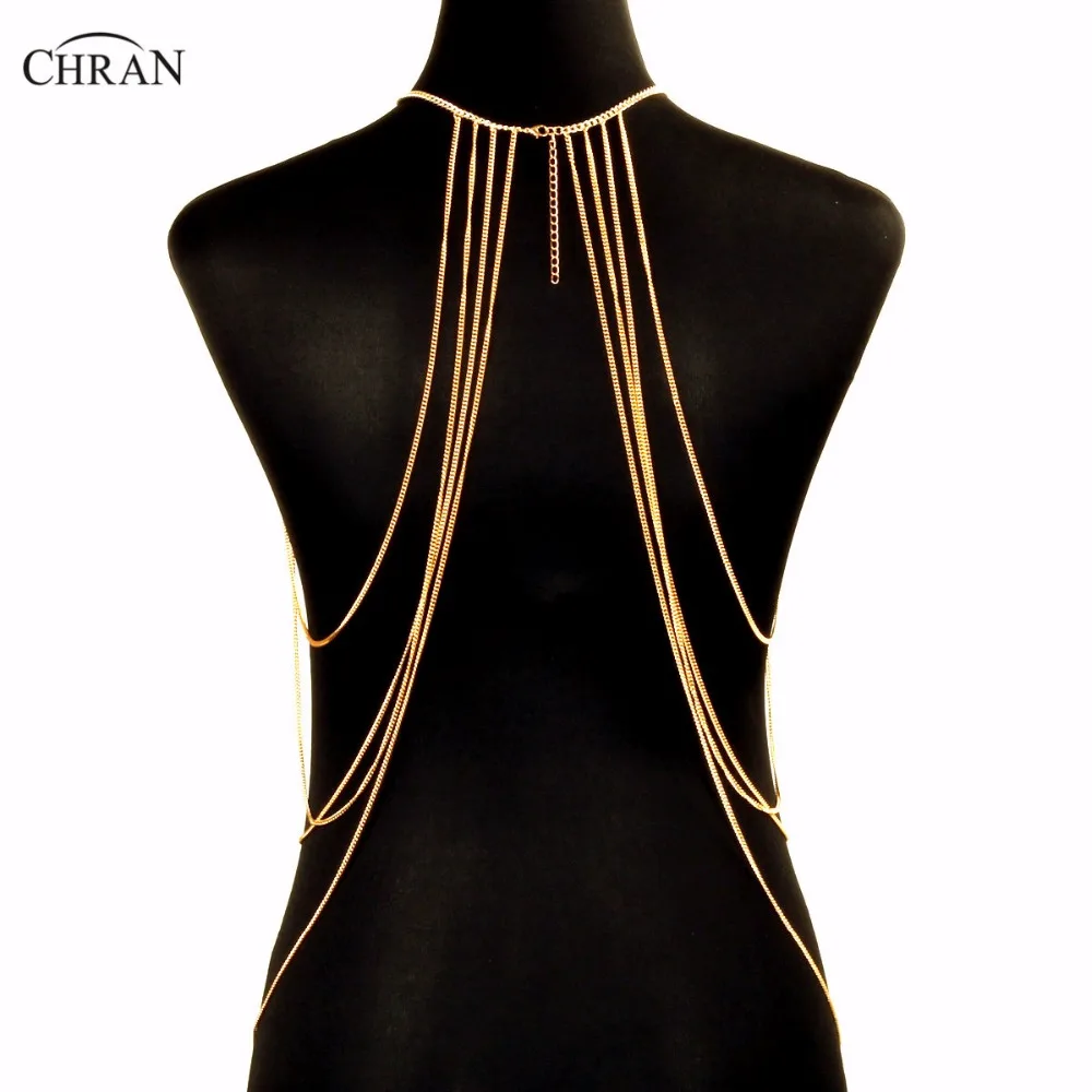 Женская повязка на плечо Chran золотистая пляжная цепочка с разноцветными