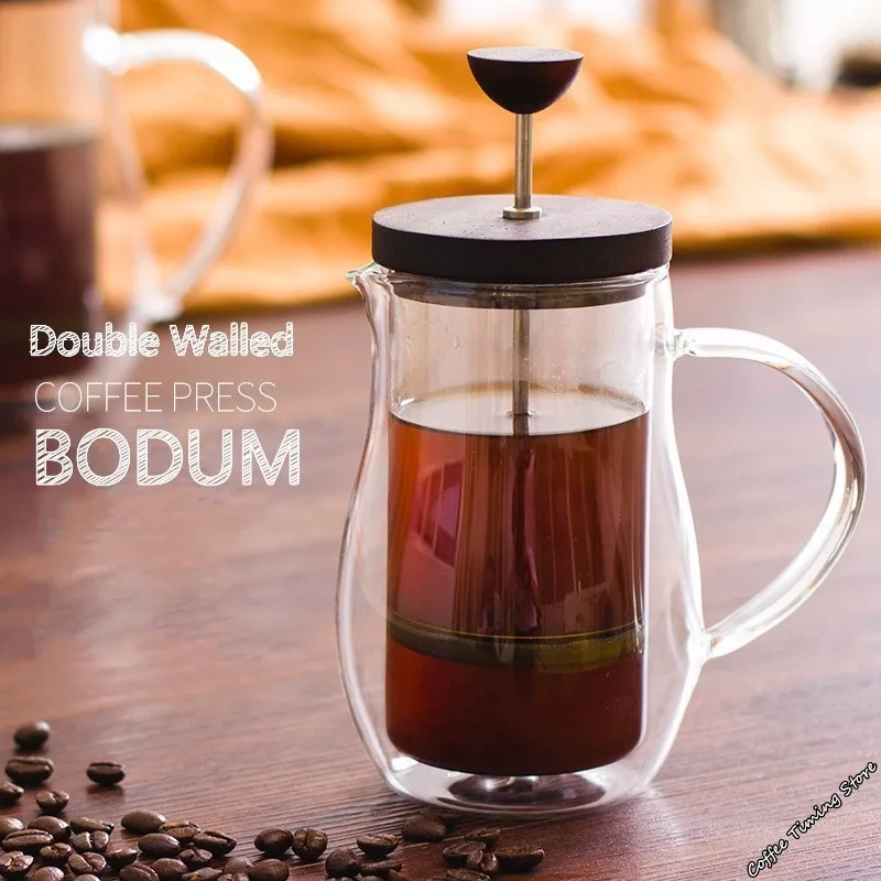 Bodum дизайнерский стеклянный кофейник с двойными стенками, фильтр для французских прессов, чайник, термостойкая чайная бутылка, фолликулярная Бытовая колба