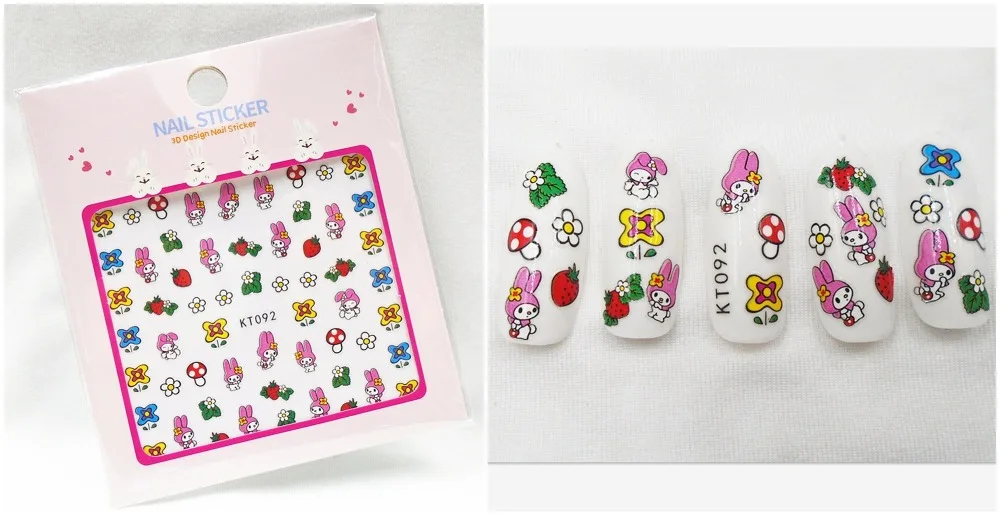 Newest 5sheet 15type Children Girls Cartoons Stickers Designs Gummed glue 3D Decals Makep Art Decorations kt091-105 | Игрушки и хобби