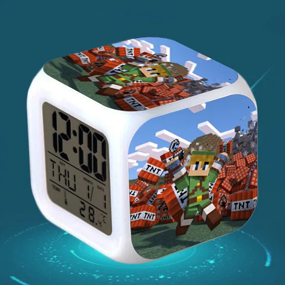 17 Детский будильник Led мультфильм klok изменение цвета reveil стол reloj despertador цифровой будильник Пробуждение светильник - Цвет: 17