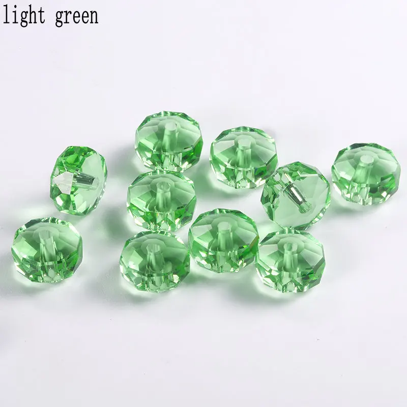 light green Лучшее качество 6-10 мм Австрия Кристальные заклепки бусины Свободные Spacer Rondelle бусины граненые стеклянные бусины для изго - Цвет: light green