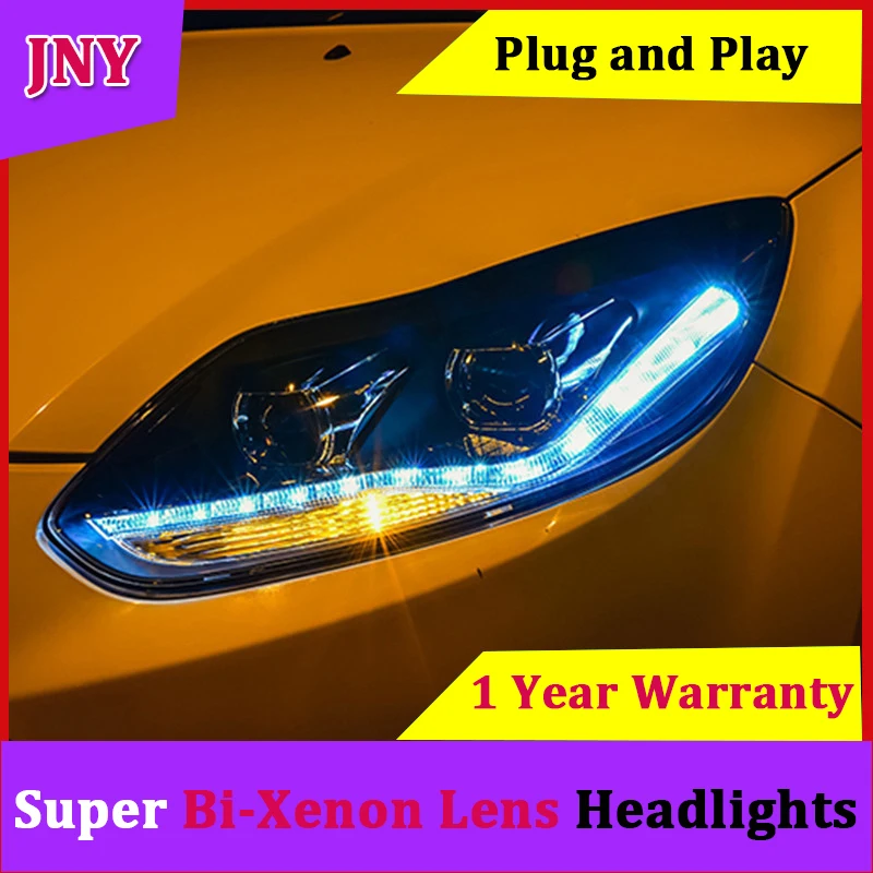 JNY автомобильный Стайлинг Головной фонарь для Ford Focus MK3 2012 2014 фокус фары