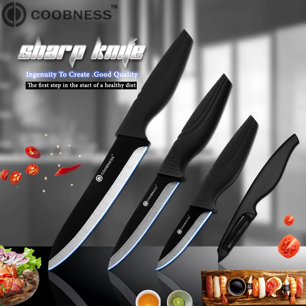 346 inch peeler COOBNESS брендовый набор кухонных ножей из 4 предметов " 4" " 6" черный керамический нож и многофункциональная Овощечистка Набор аксессуаров для приготовления пищи - Цвет: 346 inch peeler