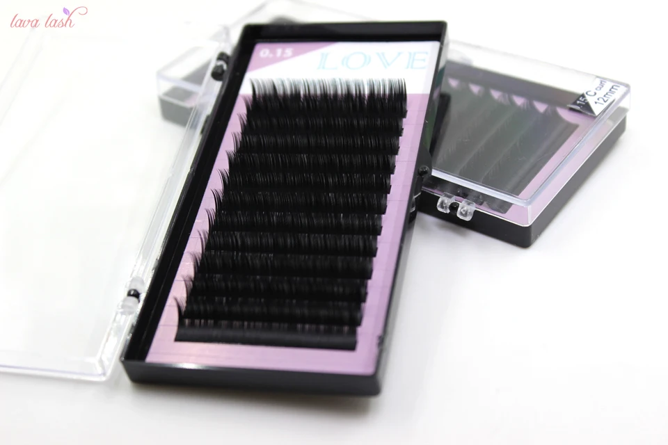 Накладные ресницы из норкового шелка Корея черный материал 0 15 мм 1 лоток/партия