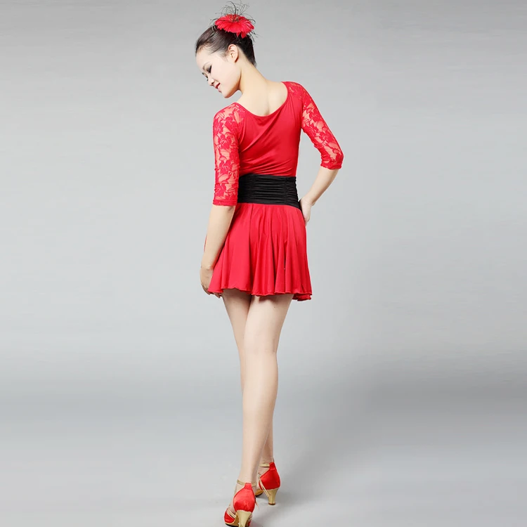 

2017 New Latin Dance Dress Women Elegant Sexy Tango Dress Ballroom Costumes Lace Women Latin Dress Dancewear