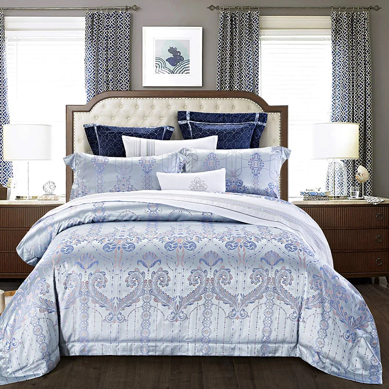 Комплект постельного белья из 4 предметов с жаккардовым кружевом|bed linen|lace duvetbed set |