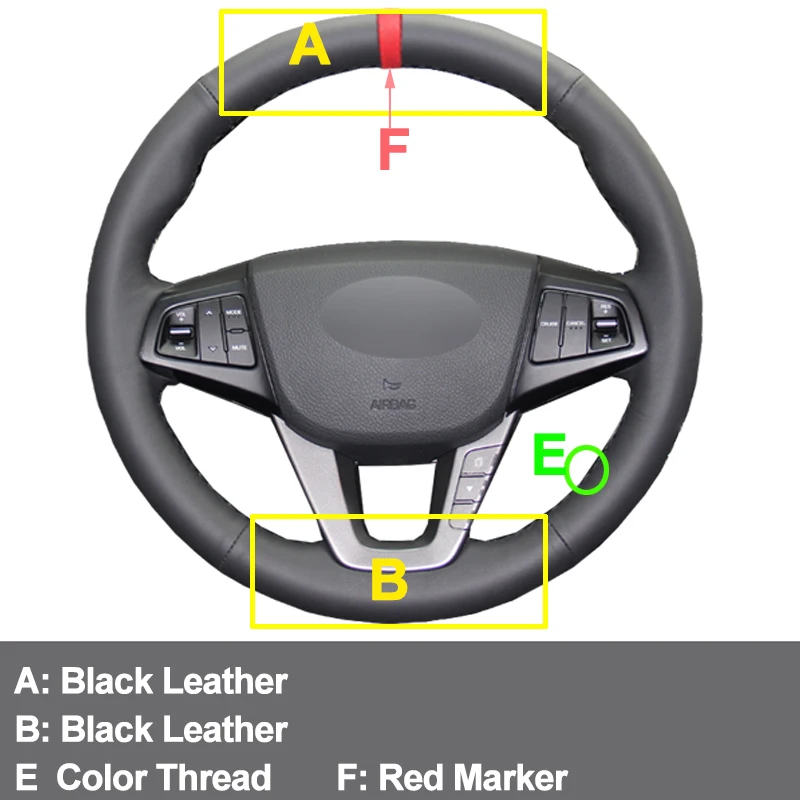 HuiER ручное Пришивание яркий красный дышащий нескользящий маркер для Hyundai Mistra 2013