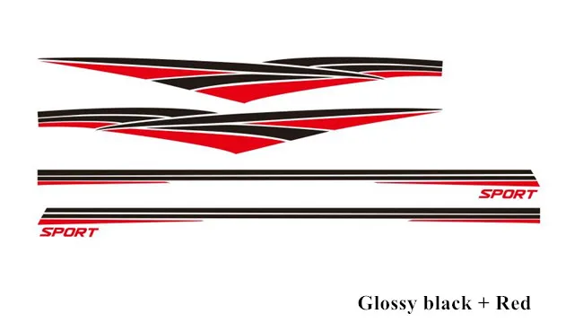 Glossy black-Red Автомобильные наклейки s линии талии Авто украшения тела наклейка профессиональная Виниловая Наклейка для Toyota Alphard Previa Racing Sport Stripes - Название цвета: Glossy black-Red