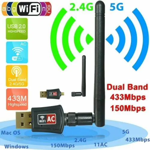 600 Мбит/с 2 4/5 ГГц USB WiFi беспроводной сетевой адаптер двухдиапазонный 802.11AC PC ключ