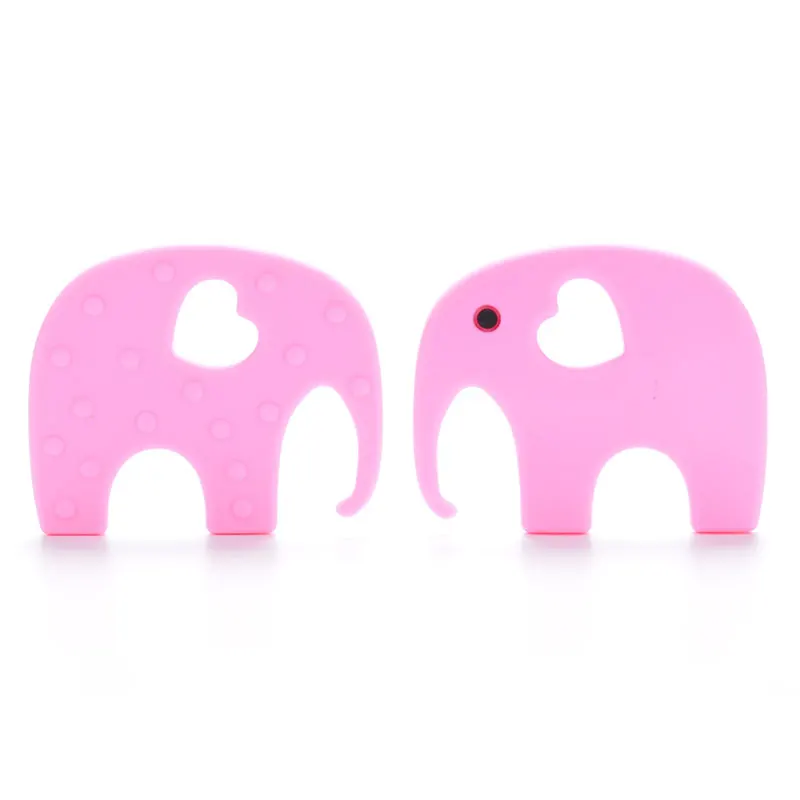 Mordedor de elefante de silicona, collar suave para dentici&oacute;n de beb&eacute;, juguetes para masticar, cuentas de silicona para beb&eacute;, joyer&iacute;a de silicona de alta calidad, 1 ud.-3
