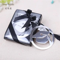 graduation cap bookmark with elegant black tassel graduate party and gifts wedding favors souvenirs 50pcs