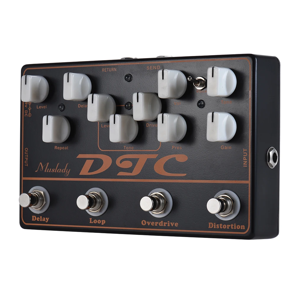 MOSKY DTC 4-в-1 Электрогитары для создания спецэффектов искажения+ Overdrive+ петли+ задержки струны Запчасти и аксессуары