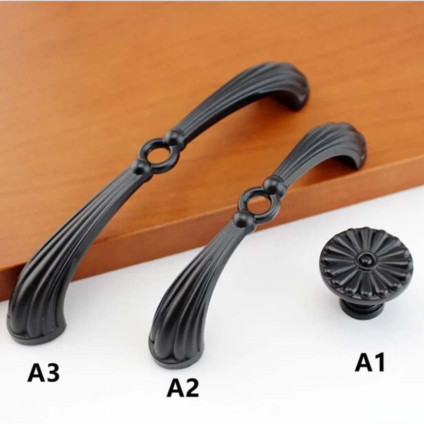 Современные Простые черные ручки для мебели 96 мм 128 черная ручка двери шкафа под
