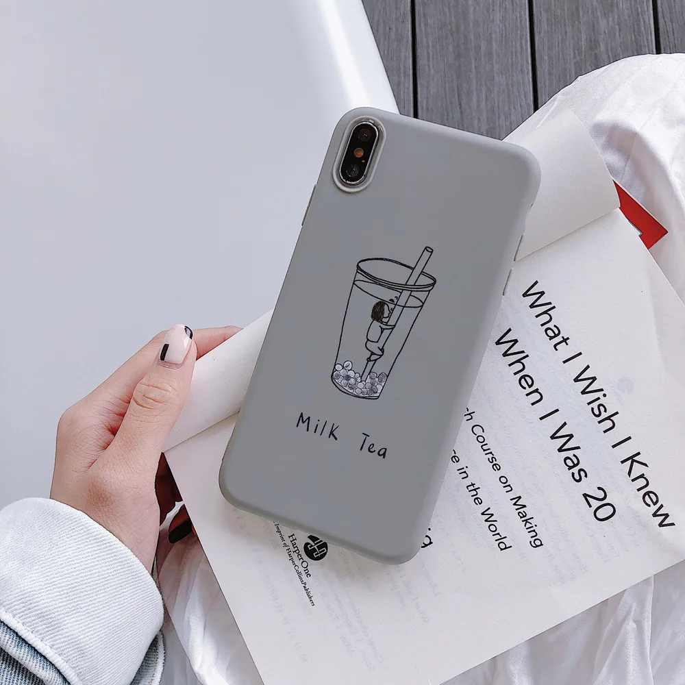 Чехол Heyytle с мультяшным фруктовым узором для iPhone 8, 7 Plus, 6, 6 S, чехол, ультра тонкий чехол с молочным чаем для iPhone X, XS, MAX, XR, пара Fundas