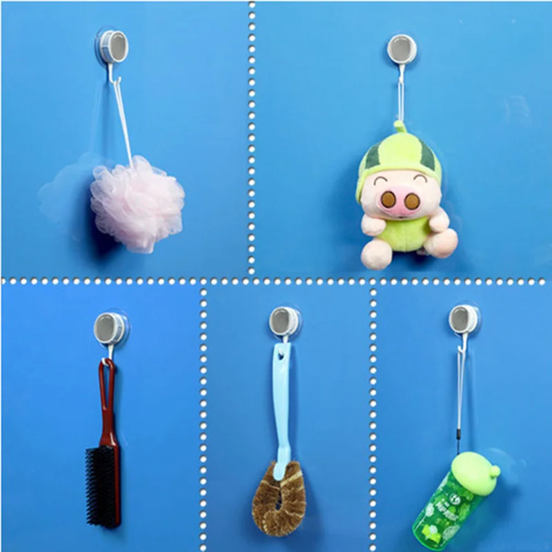 

Mini Kitchen hooks super suction vacumm sucker key hook wall hook hangers cartoon cute kitchen hooks colorful 5 pieces per lot