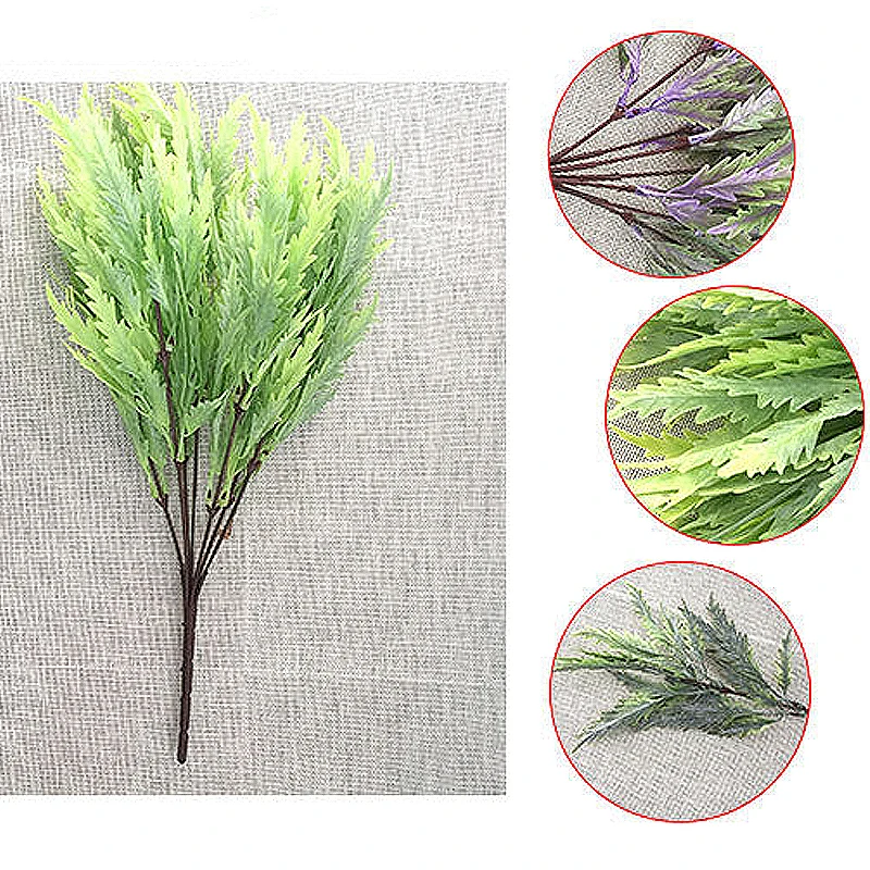 Shrub завод папоротник зеленая стена искусственный цветок ветка 7 стволовых