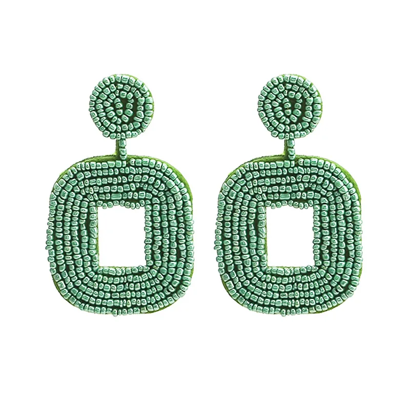 E1141 Green AB Sehuoran бусины Висячие серьги для женщин камень геометрический глаз серьги Boho треугольники дизайн себе ухо панк украшения для ушей, серьги - Окраска металла: E1141 Green AB