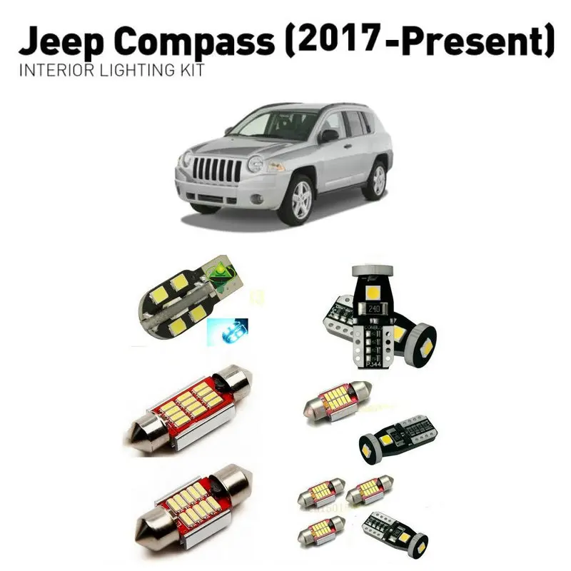 Светодиодные внутренние фары для Jeep compass 2017 + 11 шт. светодиодные автомобилей