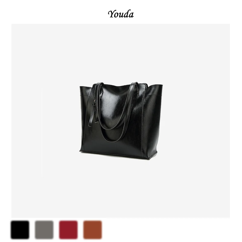 Youda новая однотонная Большая вместительная сумка из ПУ материала сумка-тоут