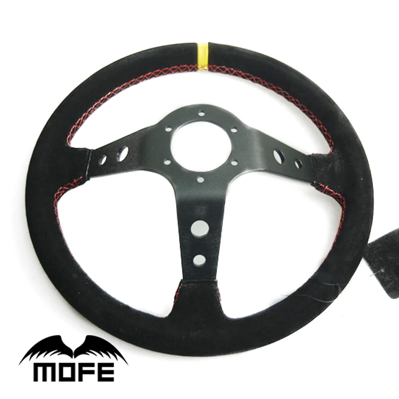 MOFE 14inch 350mm Deep Corn Drifting Steering Wheel / Suede Leather wheels | Автомобили и мотоциклы