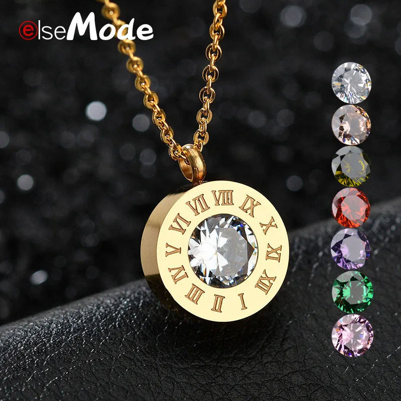 ELSEMODE известный бренд DIY 7 шт. Блестящий AAA CZ камень+ 1 сменный нержавеющая сталь 316 L ожерелье для женщин подарок для девочек ювелирные изделия