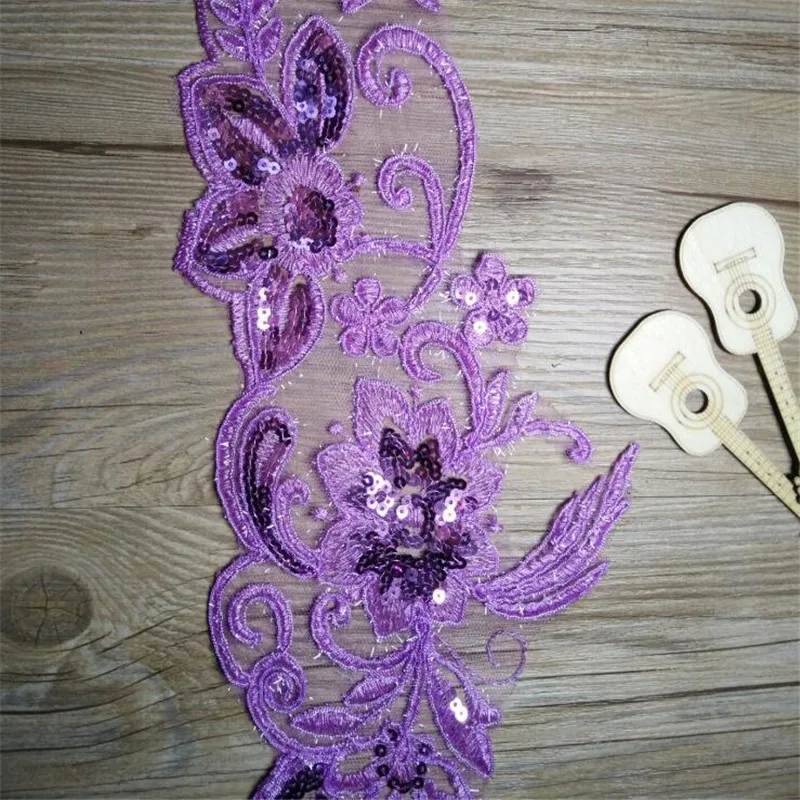 Изящное свадебное платье фиолетового цвета 9 ярдов Кружевная аппликация вышивка