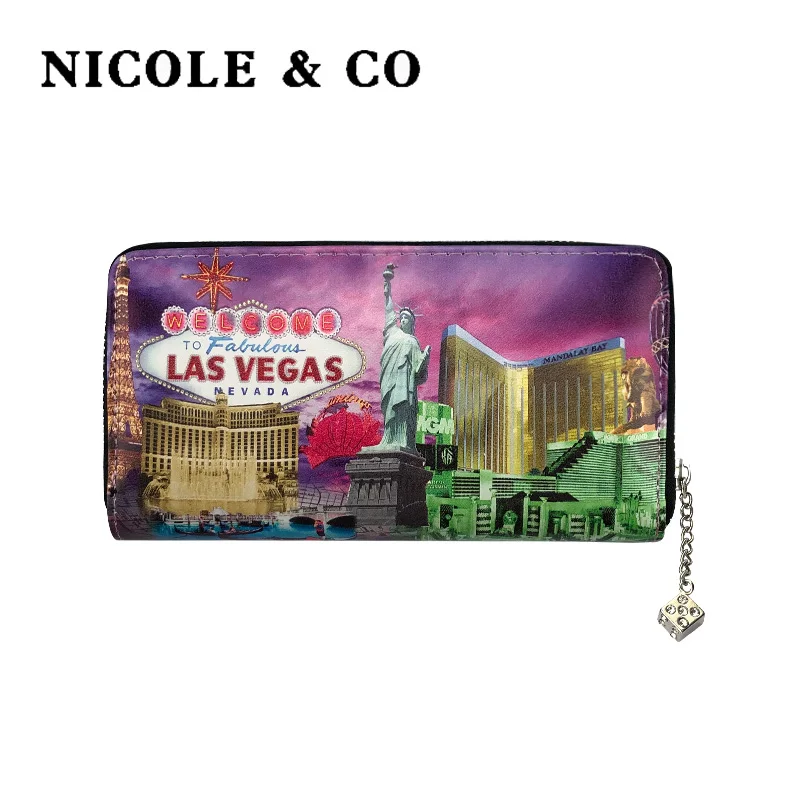 Женский кошелек NICOLE &amp CO Длинный из искусственной кожи на молнии с отделением для