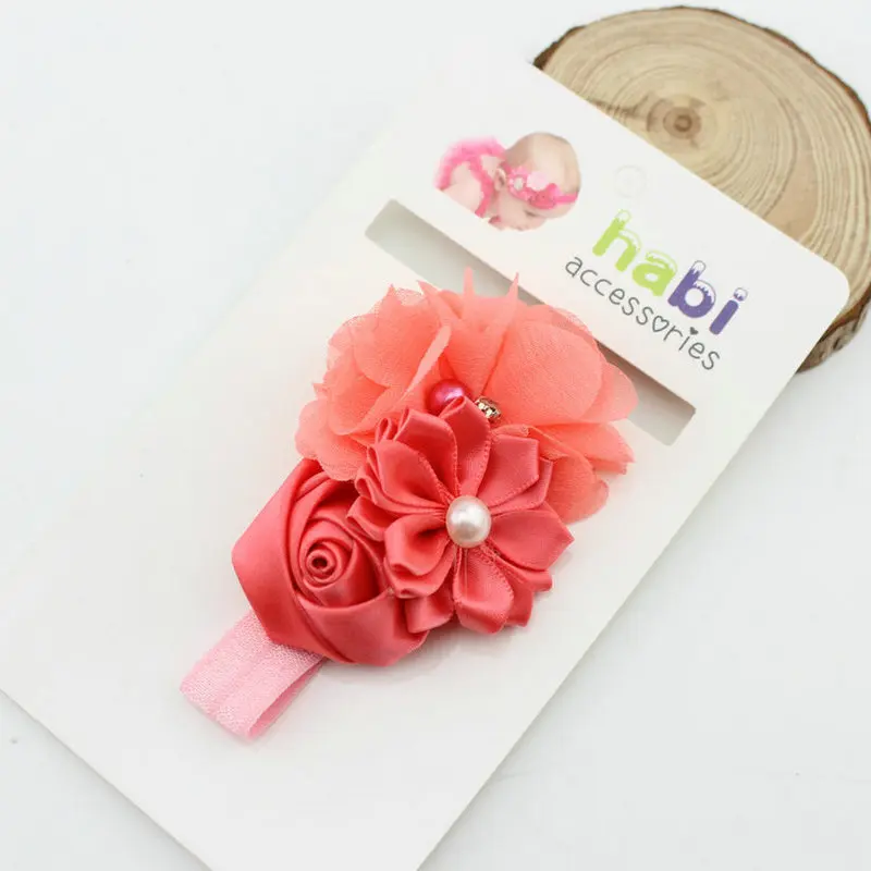 1 Piece MAYA STEPAN Baby Headband Ribbon Flower DIY Toddler Infant Kid Floral Hair Accessories Girl Newborn Turban Elastic rose | Детская