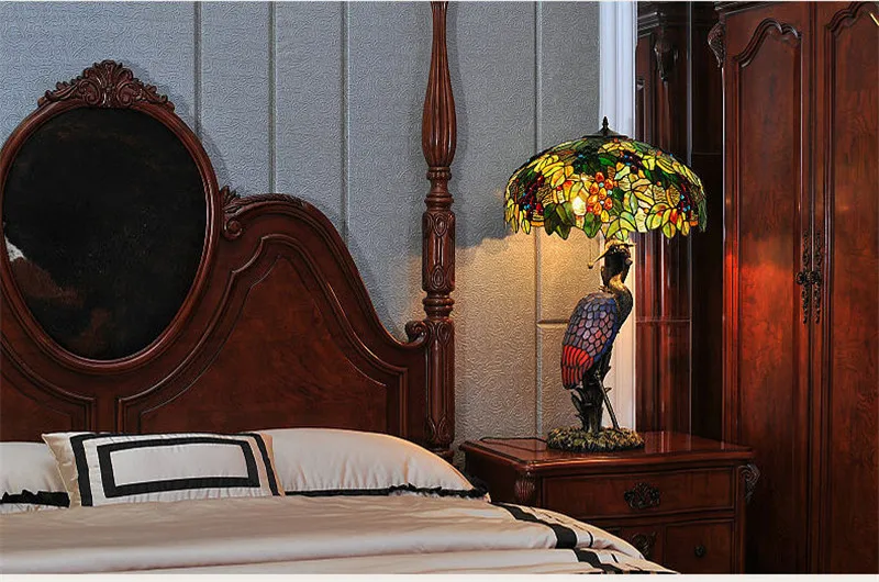 Роскошная витражная птица Tiffanylamp, высокий Настольный светильник, художественный декор, для гостиной, офиса, барной стойки, отеля, кафе, декоративная лампа