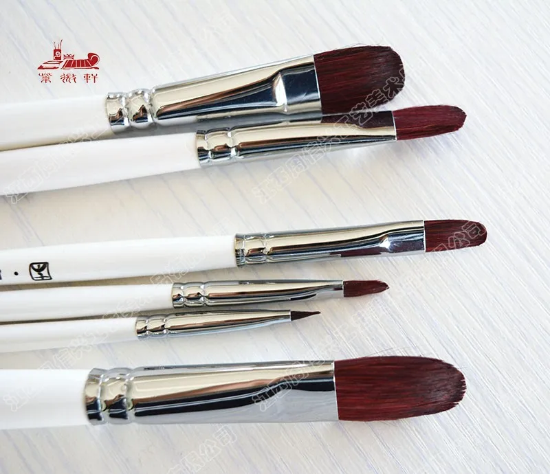 6 шт./компл. Высококачественная нейлоновая фотоакриловая краска масляная кисть