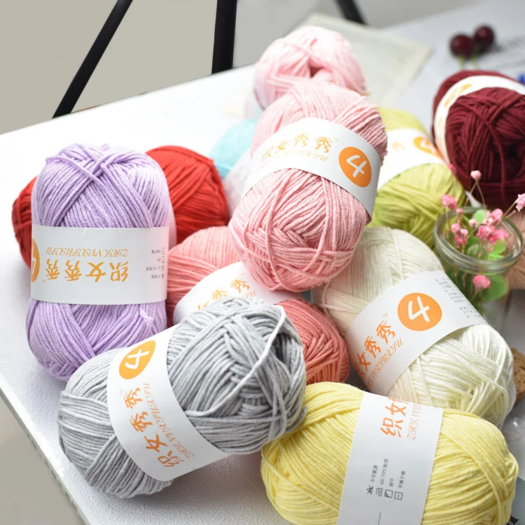 

500g 10rolls Milk Cotton Yarn Baby Wool Yarn DIY Knitting Children Sweater Hand Knitted Yarn Knit Blanket Crochet