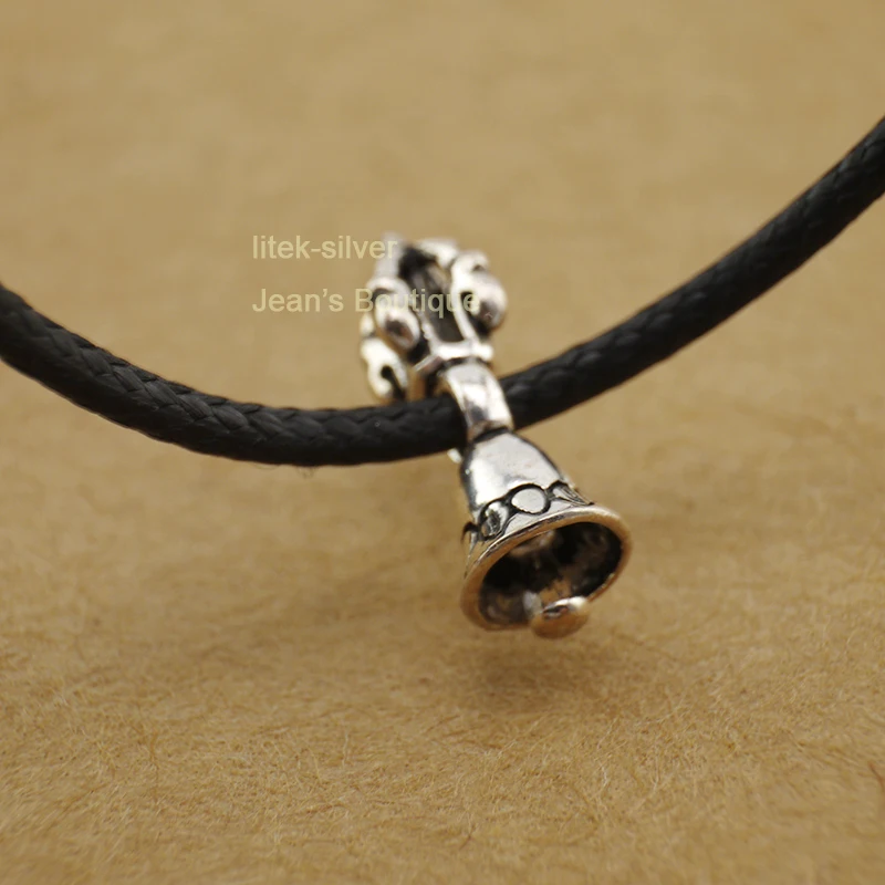 S92 твердый Стерлинговый SIL Тибетский буддизм Vajra Bell Dorje Charm Spacer Подвеска DIY