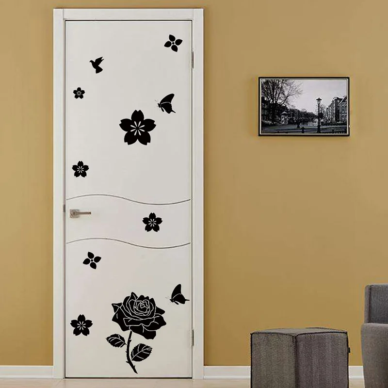 DIY бабочки Наклейка Настенная с птицей для холодильника цветок художественные