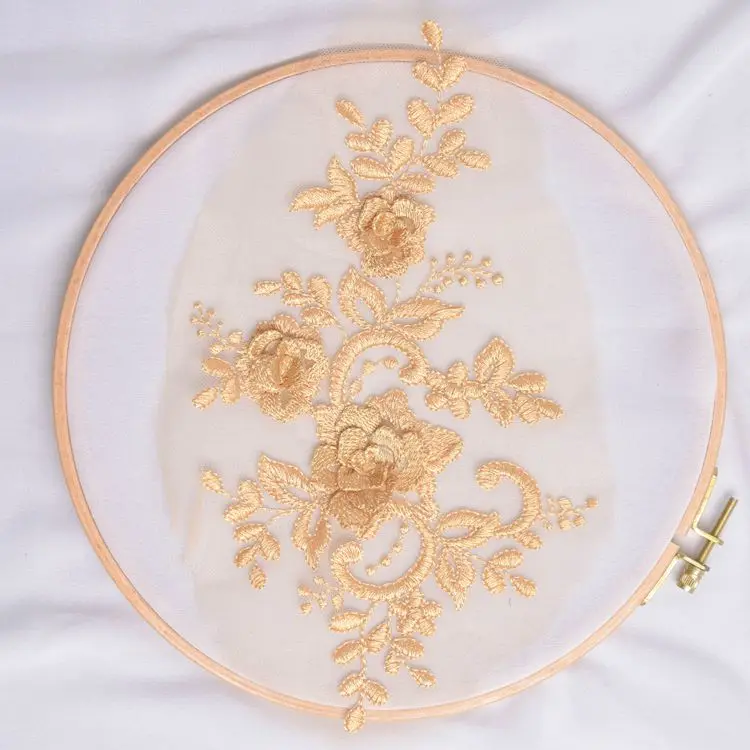 1 х 3D вышитая кружевная Цветочная нашивка для свадебного платья декоративные