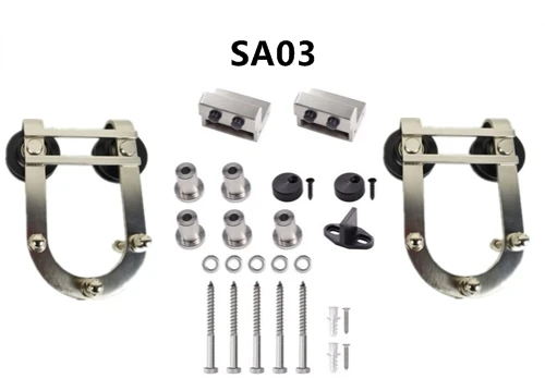 SA03 Stainless steel and carbon steel Rustic sliding door fittings kit without rail - Цвет: SA03