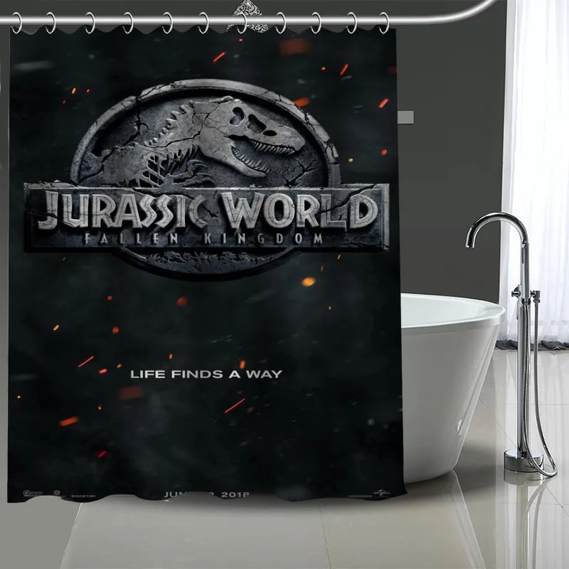 

New arrival Custom Jurassic Park Shower Curtain Modern Fabric Bath Curtains Home Decor Curtains With hook More Size
