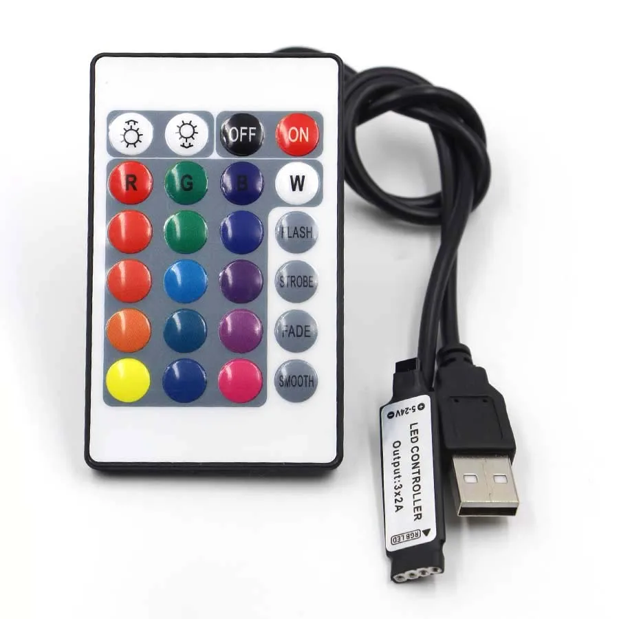 USB RGB пульт дистанционного управления 5-24 В IR 24key беспроводной светодиодный диммер