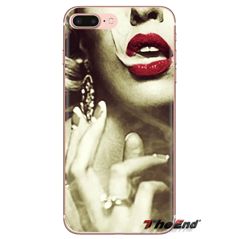 TPU Case Cover For Huawei G7 G8 P7 P8 P9 P10 P20 P30 Lite Mini Pro P Smart Plus 2017 2018 2019 Red Sexy Lips Luxury Korea Monroe |