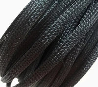 free shiping high quality 10meterslot three wire encryption 18mm black expandable braided tube mesh woven pet braided tube