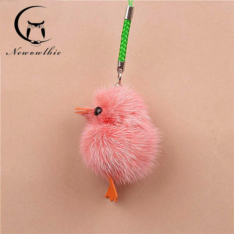 

Copenhagen mink fur Mini duck ornaments Keychain Mobile phone accessories women Bag pendant jewelry Creative doll