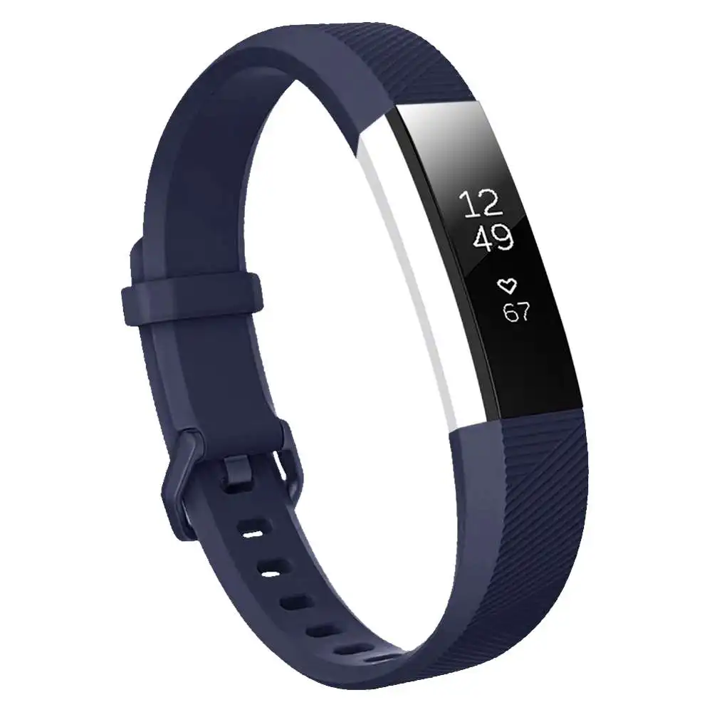 Baaletc Для Fitbit Alta HR/Alta силиконовый ремешок для часов сменный ремешок на запястье силиконовый ремешок Застежка смарт-браслет часы для Fitbit - Цвет: Navy Blue