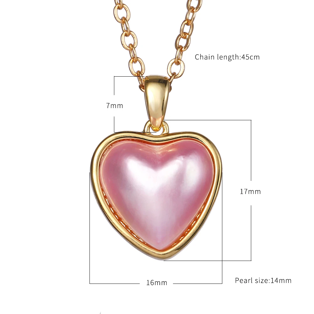 Женское Ожерелье с жемчугом розовое романтичное ожерелье в форме сердца