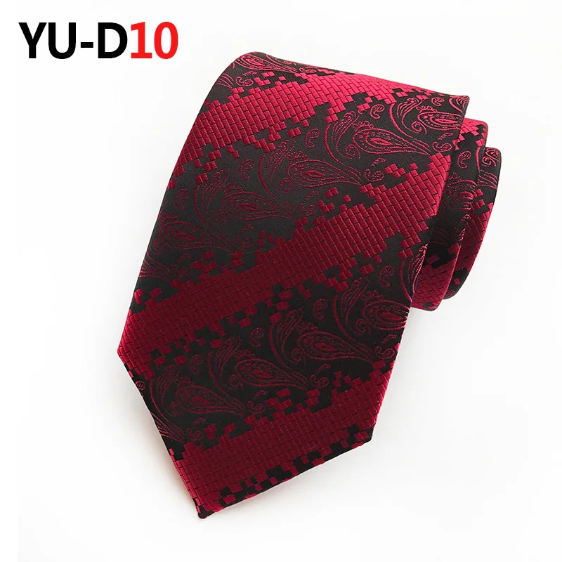 YU-D010 Классические мужские золотые клетчатые шелковые галстуки подходят для свадебной вечеринки - Цвет: YU-D010