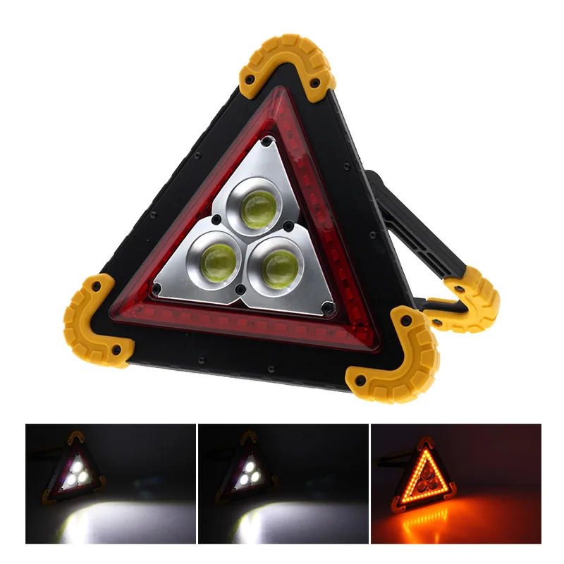 3 LED Светодиодный Портативный прожектор USB Перезаряжаемые светодиодный рабочий светильник COB 4 режима прожектор на открытом воздухе Треугольники предупреждение о чрезвычайном происшествии свет для кемпинга - Испускаемый цвет: 3 LED